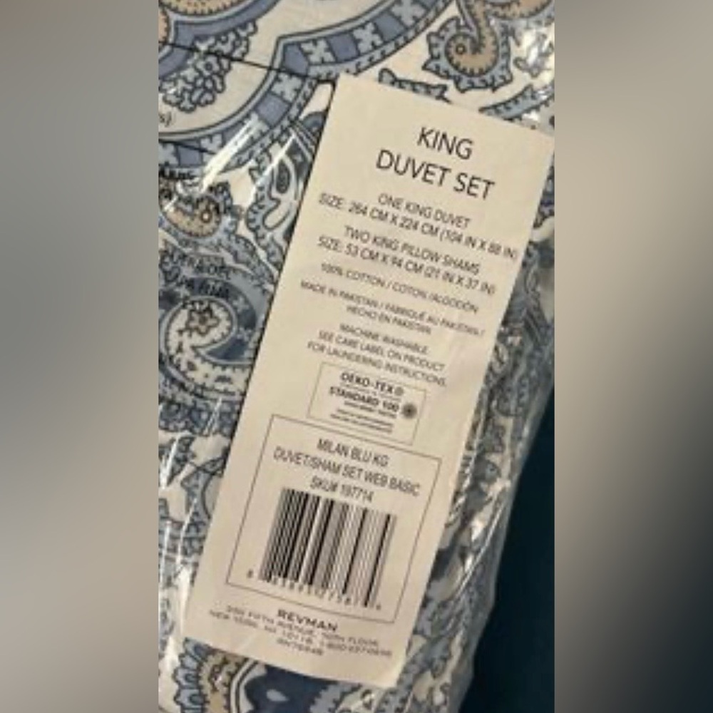 Carson Carrington Harstad Blue Cotton 3-piece Duvet Cover Set King - Picture 4 of 6